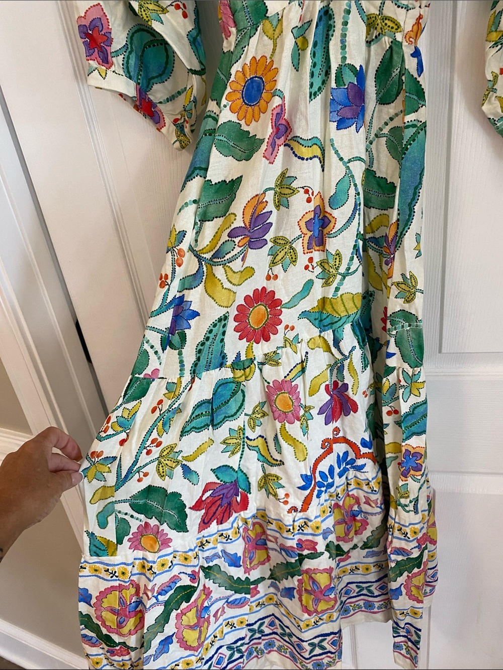 Zara White Maxi Dress with Multicolor Floral Print - Picture 3 of 10